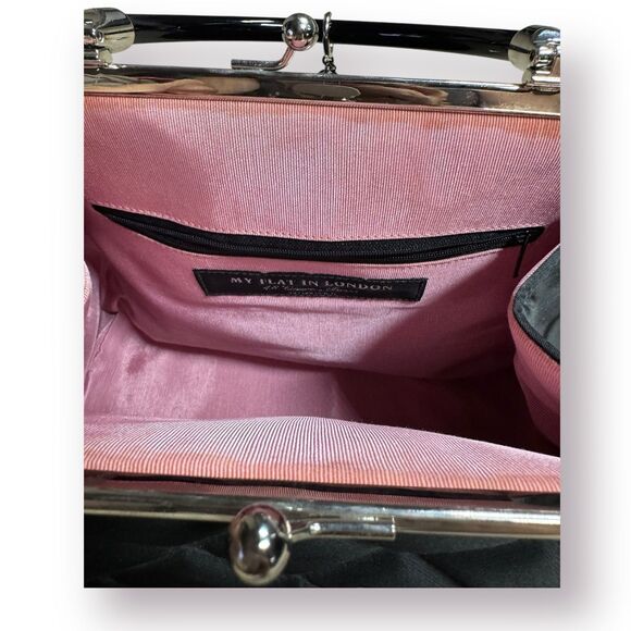 My Flat In London Vintage Quilted Nylon Handbag Jan Haedrich Pink Scotty Dog - Picture 6 of 10